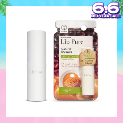 MENTHOLATUM LIP Lip Pure Fragrance Free (Natural Beewax Formulation + Food Grade Ingredients + Protect & Condition Lips + Fragrance Free) 4g