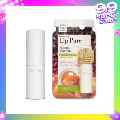 MENTHOLATUM LIP Lip Pure Fragrance Free (Natural Beewax Formulation + Food Grade Ingredients + Protect & Condition Lips + Fragrance Free) 4g