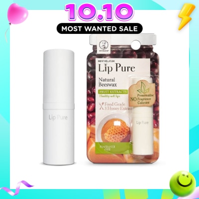 MENTHOLATUM LIP Lip Pure Fragrance Free (Natural Beewax Formulation + Food Grade Ingredients + Protect & Condition Lips + Fragrance Free) 4g image