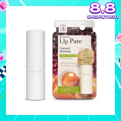 MENTHOLATUM LIP Lip Pure Fragrance Free (Natural Beewax Formulation + Food Grade Ingredients + Protect & Condition Lips + Fragrance Free) 4g