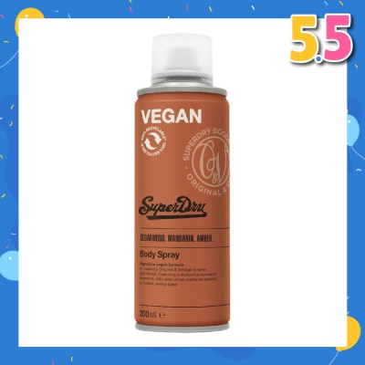 SUPERDRY Body Spray Original (Classic And Warm, Crisp Citrus And Leather Scent) 200ml