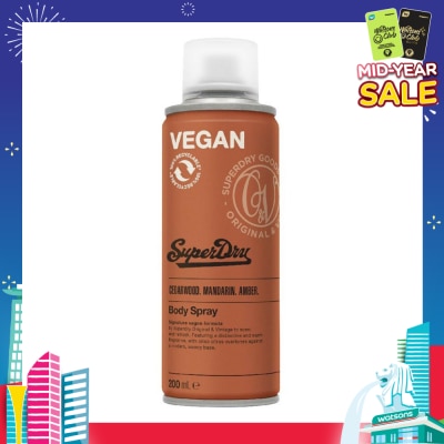 SUPERDRY Body Spray Original (Classic And Warm, Crisp Citrus And Leather Scent) 200ml