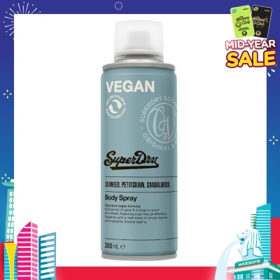 SUPERDRY Superdry Pacific Men's Body Spray 200ml (With spirited and fresh, citrus marine and mineral scent)