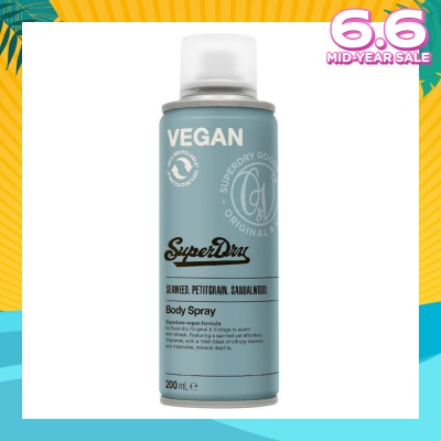 SUPERDRY Superdry Pacific Men's Body Spray 200ml (With spirited and fresh, citrus marine and mineral scent)