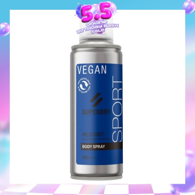 SUPERDRY - Body Spray RE:start (Masculine Blend Of Black Pepper And Sandalwood Notes With Caffeine Extract) 200ml