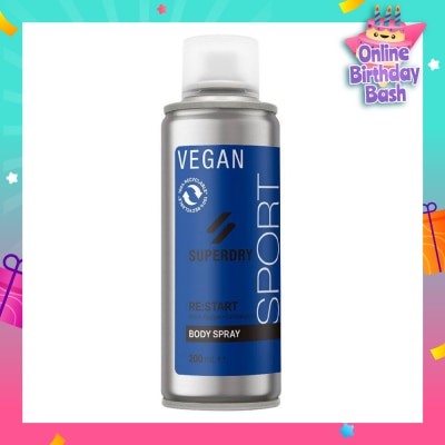 SUPERDRY Body Spray RE:start (Masculine Blend Of Black Pepper And Sandalwood Notes With Caffeine Extract) 200ml