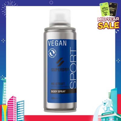 SUPERDRY Body Spray RE:start (Masculine Blend Of Black Pepper And Sandalwood Notes With Caffeine Extract) 200ml