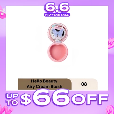 FLORTTE - Hello Beauty Airy Cream Blush 08 6g (Expiry: Nov`2026)