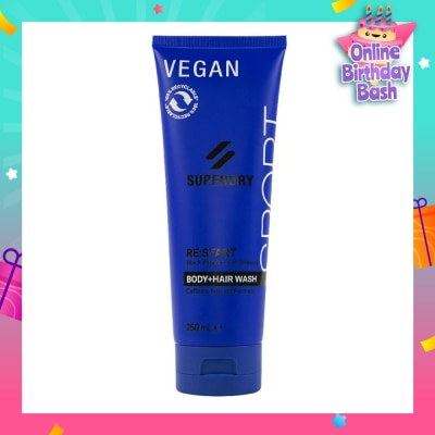 SUPERDRY Body + Hair Wash RE:start (Masculine Blend Of Black Pepper And Sandalwood Notes With Caffeine Extract) 250ml