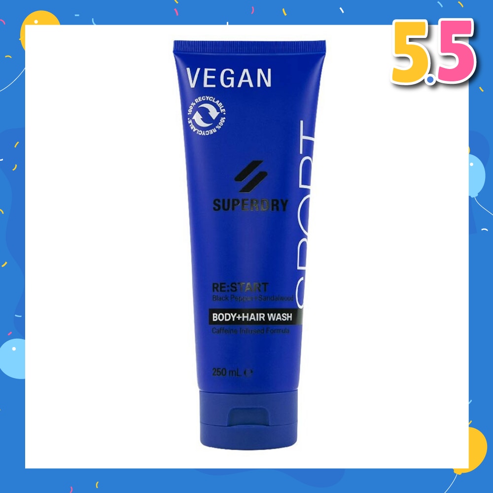 Body + Hair Wash RE:start (Masculine Blend Of Black Pepper And Sandalwood Notes With Caffeine Extract) 250ml