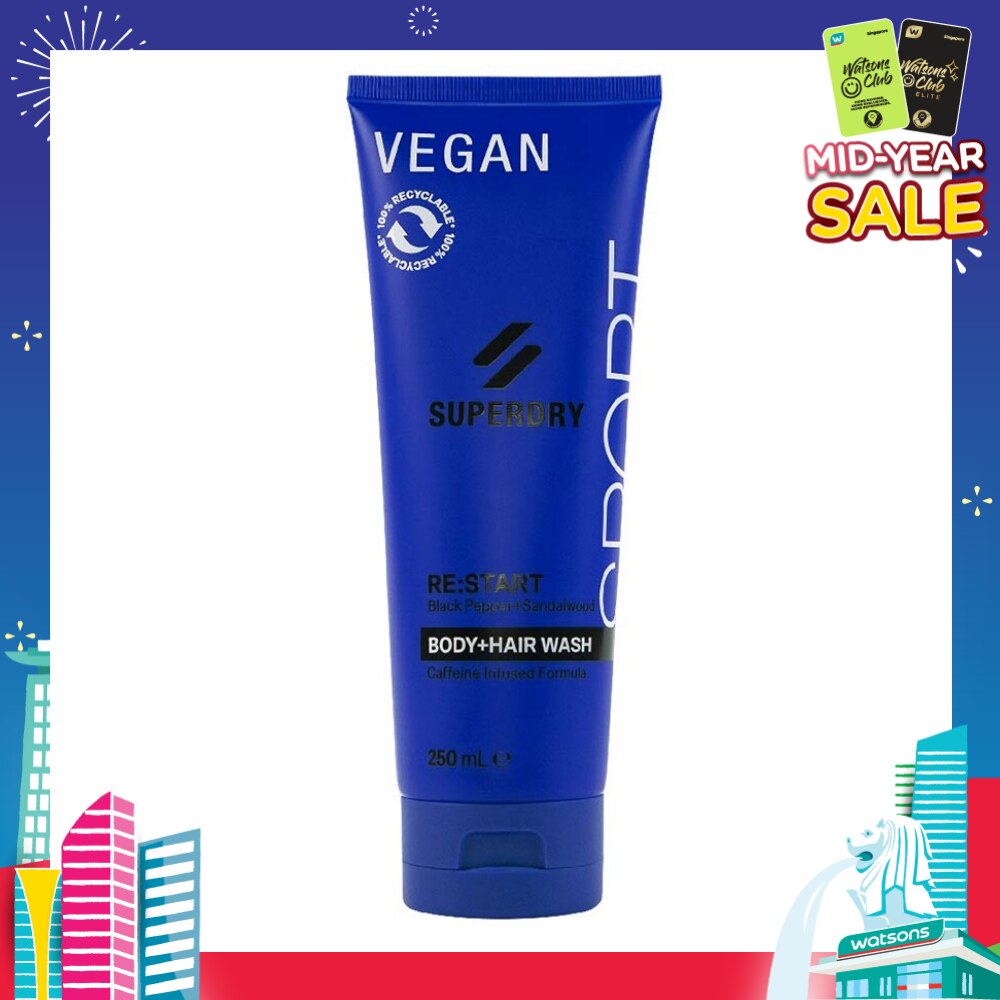 Body + Hair Wash RE:start (Masculine Blend Of Black Pepper And Sandalwood Notes With Caffeine Extract) 250ml