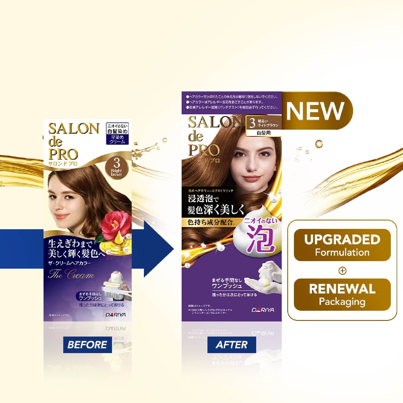 Grey hair coverage Hair Dye 'Mousse #3RB Royal Brown 100ml