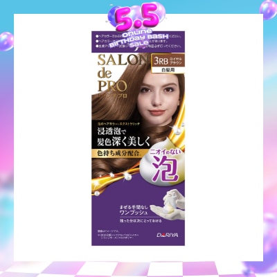 SALON DE PRO - Grey hair coverage Hair Dye 'Mousse #3RB Royal Brown 100ml