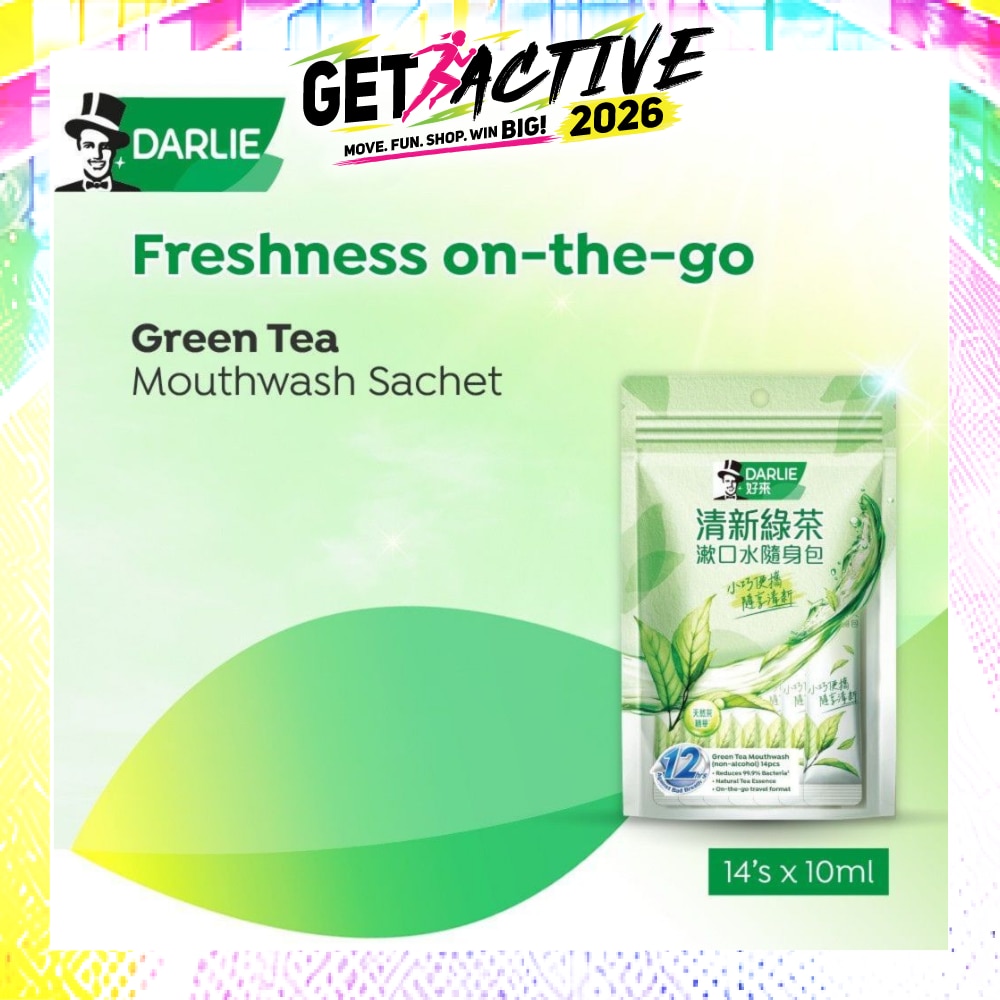 Green Tea Mouthwash Sachet Non-Alcohol 14s image