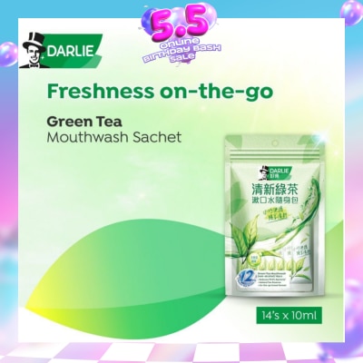 DARLIE - Green Tea Mouthwash Sachet Non-Alcohol 14s