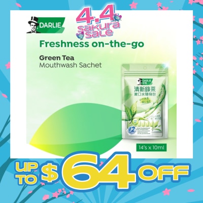 DARLIE - Green Tea Mouthwash Sachet Non-Alcohol 14s