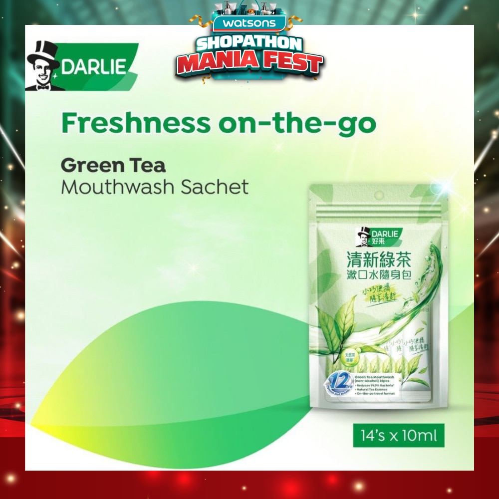 Green Tea Mouthwash Sachet Non-Alcohol 14s