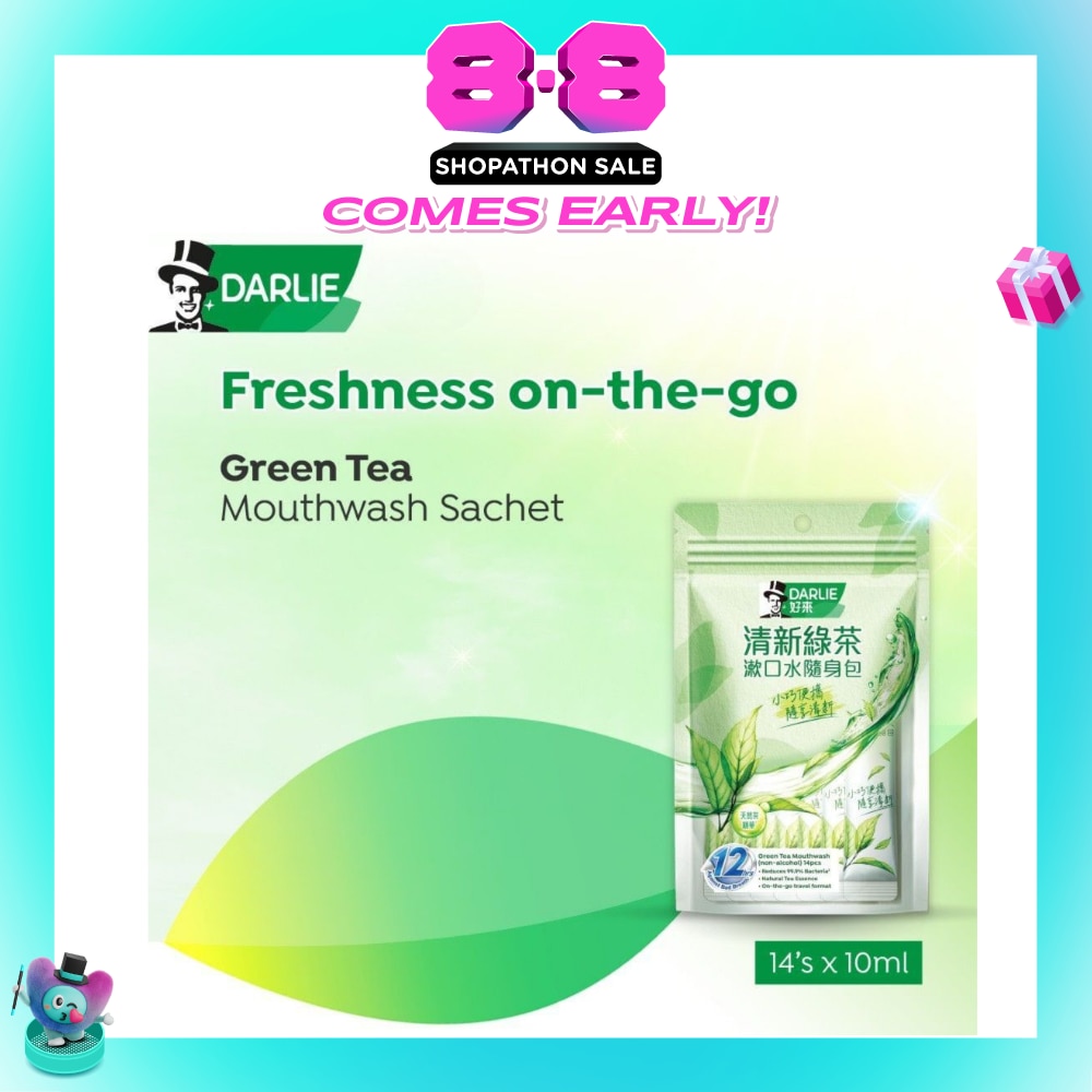 Green Tea Mouthwash Sachet Non-Alcohol 14s