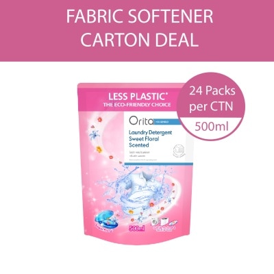 ORITA - Fabric Softener Pink Blossom Scented 500ml x 24s (Per Carton)