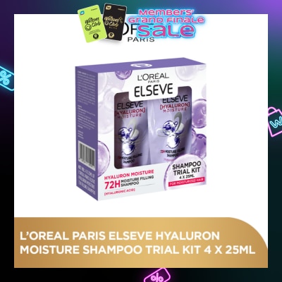 L'OREAL PARIS ELSEVE Hyaluron Moisture Shampoo Trial Kit 4 x 25ml