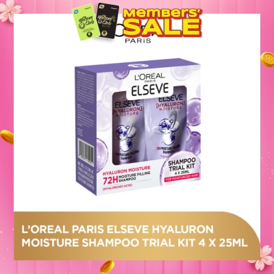 L'OREAL PARIS ELSEVE Hyaluron Moisture Shampoo Trial Kit 4 x 25ml
