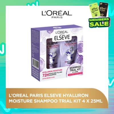 L'OREAL PARIS ELSEVE Hyaluron Moisture Shampoo Trial Kit 4 x 25ml