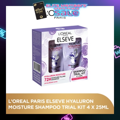 L'OREAL PARIS ELSEVE Hyaluron Moisture Shampoo Trial Kit 4 x 25ml