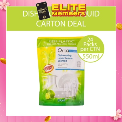 ORITA Dishwashing Liquid Lemon Scented 500ml x 24s (Per Carton)