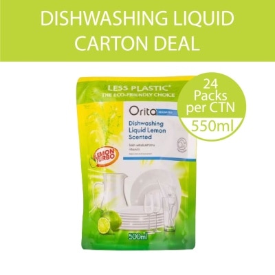 ORITA Dishwashing Liquid Lemon Scented 500ml x 24s (Per Carton)