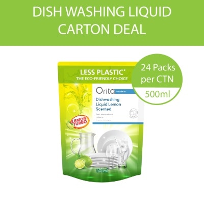 ORITA Dishwashing Liquid Lemon Scented 500ml x 24s (Per Carton)