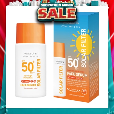 WATSONS - Love My Skin Solar Filter Very High Protection Face Serum SPF50+ PA++++ 45ml
