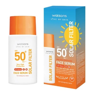 WATSONS Love My Skin Solar Filter Very High Protection Face Serum SPF50+ PA++++ 45ml