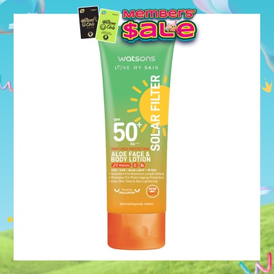 WATSONS - Love My Skin Solar Filter Very High Protection Sunscreen Aloe Face & Body Lotion SPF50+ PA++++ 100ml