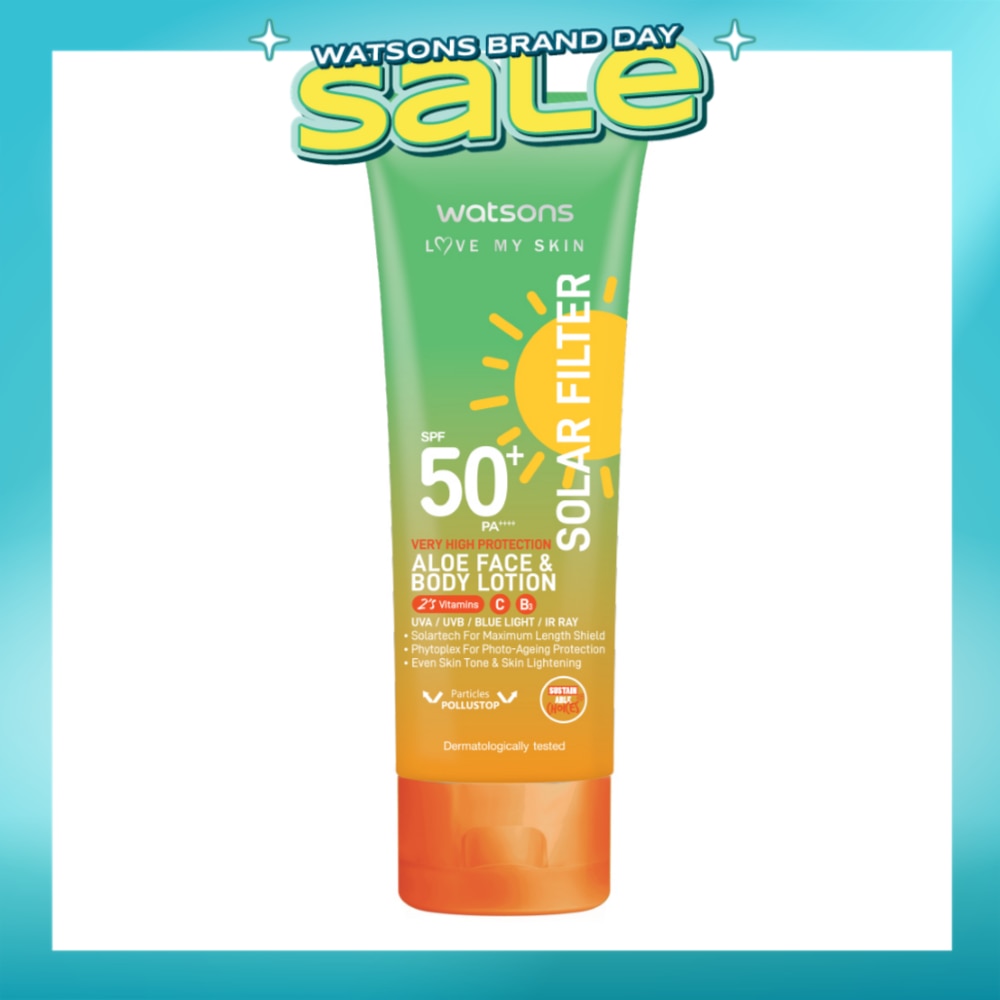 Love My Skin Solar Filter Very High Protection Sunscreen Aloe Face & Body Lotion SPF50+ PA++++ 100ml