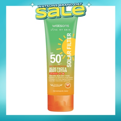 WATSONS - Love My Skin Solar Filter Very High Protection Sunscreen Aloe Face & Body Lotion SPF50+ PA++++ 100ml