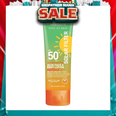 WATSONS - Love My Skin Solar Filter Very High Protection Sunscreen Aloe Face & Body Lotion SPF50+ PA++++ 100ml