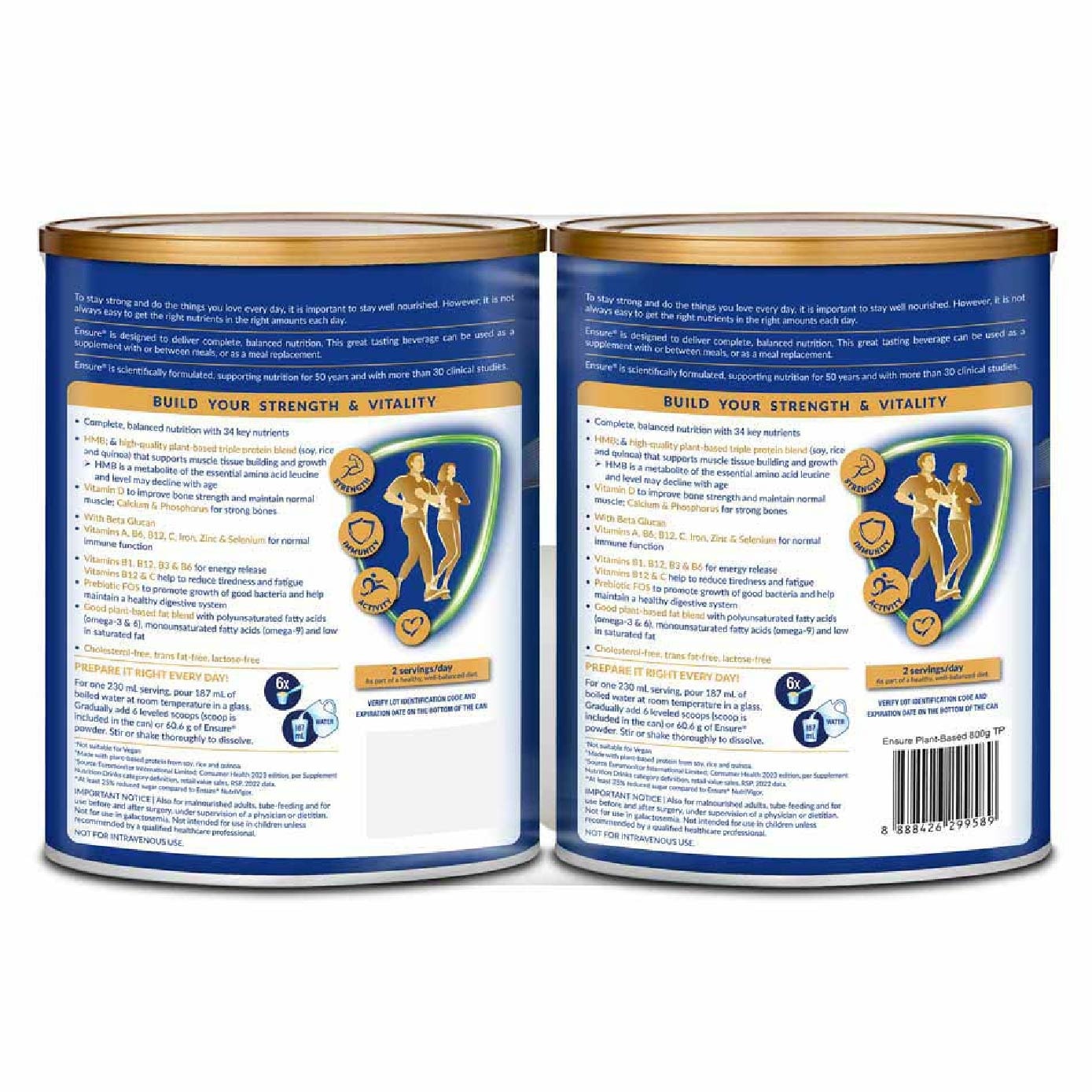 Life Strength Pro Adult Nutrition Drink Powder Plant Based Vegetarian Almond 800g x 2s