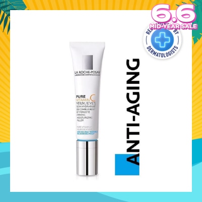 LA ROCHE-POSAY Pure Vitamin C10 Eyes 15ml (Anti-Wrinkle & Skin Radiance Eye Cream with Pure Vitamin C for Aging Skin) 15ml