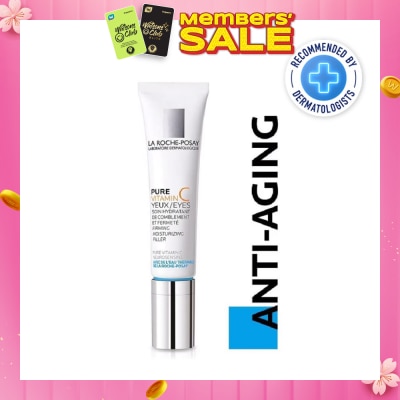 LA ROCHE-POSAY Pure Vitamin C10 Eyes 15ml (Anti-Wrinkle & Skin Radiance Eye Cream with Pure Vitamin C for Aging Skin) 15ml