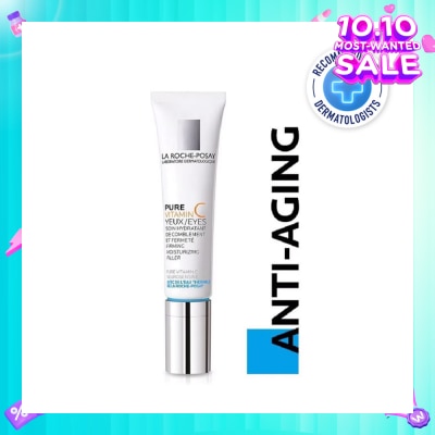 LA ROCHE-POSAY Pure Vitamin C10 Eyes 15ml (Anti-Wrinkle & Skin Radiance Eye Cream with Pure Vitamin C for Aging Skin) 15ml
