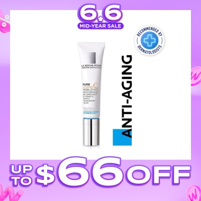 LA ROCHE-POSAY - Pure Vitamin C10 Eyes 15ml (Anti-Wrinkle & Skin Radiance Eye Cream with Pure Vitamin C for Aging Skin) 15ml