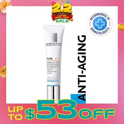 LA ROCHE-POSAY Pure Vitamin C10 Eyes 15ml (Anti-Wrinkle & Skin Radiance Eye Cream with Pure Vitamin C for Aging Skin) 15ml