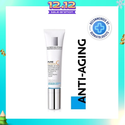 LA ROCHE-POSAY Pure Vitamin C10 Eyes 15ml (Anti-Wrinkle & Skin Radiance Eye Cream with Pure Vitamin C for Aging Skin) 15ml
