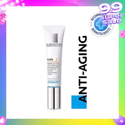 LA ROCHE-POSAY Pure Vitamin C10 Eyes 15ml (Anti-Wrinkle & Skin Radiance Eye Cream with Pure Vitamin C for Aging Skin) 15ml