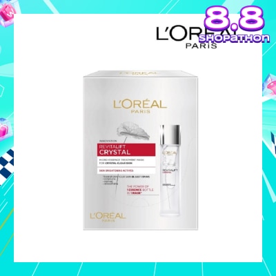 L'OREAL PARIS SKINCARE Revitalift Crystal Micro-Essence Treatment Mask Sheets (Hydrate and Pore-control For Oily Prone Skin) 5s