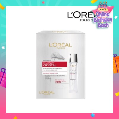 L'OREAL PARIS SKINCARE Revitalift Crystal Micro-Essence Treatment Mask Sheets (Hydrate and Pore-control For Oily Prone Skin) 5s
