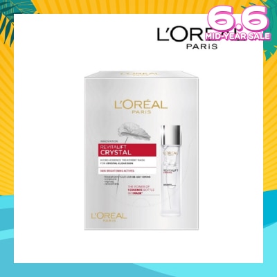L'OREAL PARIS SKINCARE Revitalift Crystal Micro-Essence Treatment Mask Sheets (Hydrate and Pore-control For Oily Prone Skin) 5s