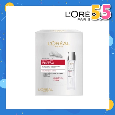 L'OREAL PARIS SKINCARE Revitalift Crystal Micro-Essence Treatment Mask Sheets (Hydrate and Pore-control For Oily Prone Skin) 5s