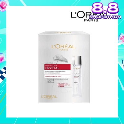 L'OREAL PARIS SKINCARE Revitalift Crystal Micro-Essence Treatment Mask Sheets (Hydrate and Pore-control For Oily Prone Skin) 5s