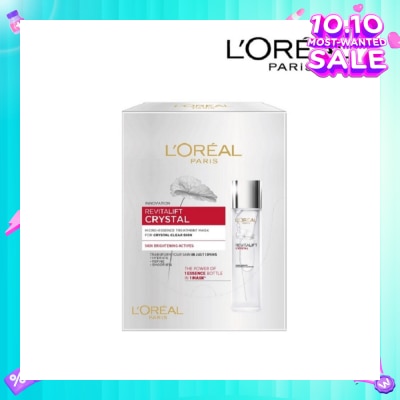 L'OREAL PARIS SKINCARE Revitalift Crystal Micro-Essence Treatment Mask Sheets (Hydrate and Pore-control For Oily Prone Skin) 5s